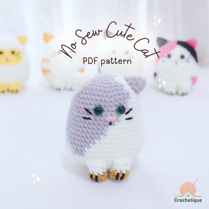 No Sew Cat Crochet Pattern 5 in 1 PDF