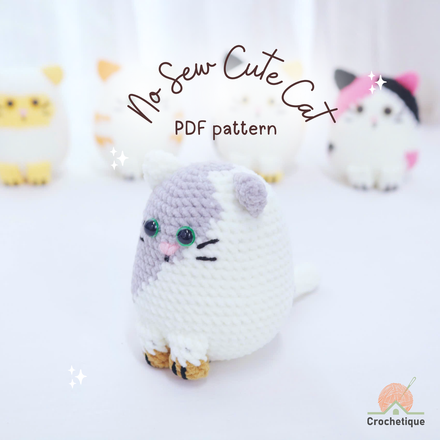 No Sew Cat Crochet Pattern 5 in 1 PDF