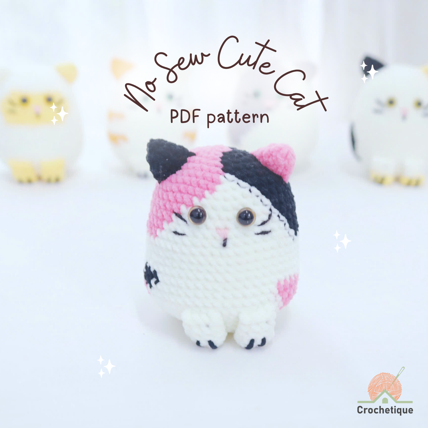 No Sew Cat Crochet Pattern 5 in 1 PDF