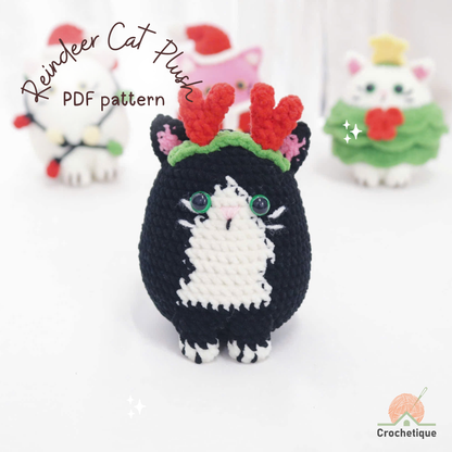 No Sew Christmas Cat Crochet Pattern 4 in 1 PDF