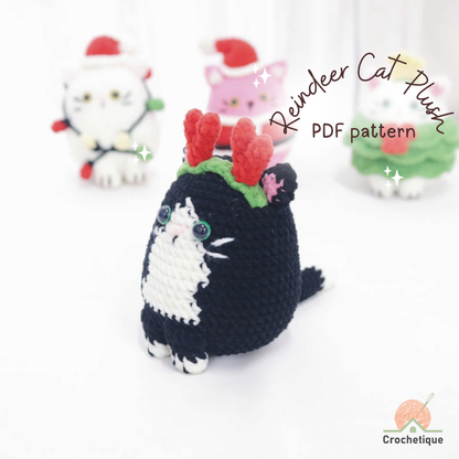 No Sew Christmas Cat Crochet Pattern 4 in 1 PDF