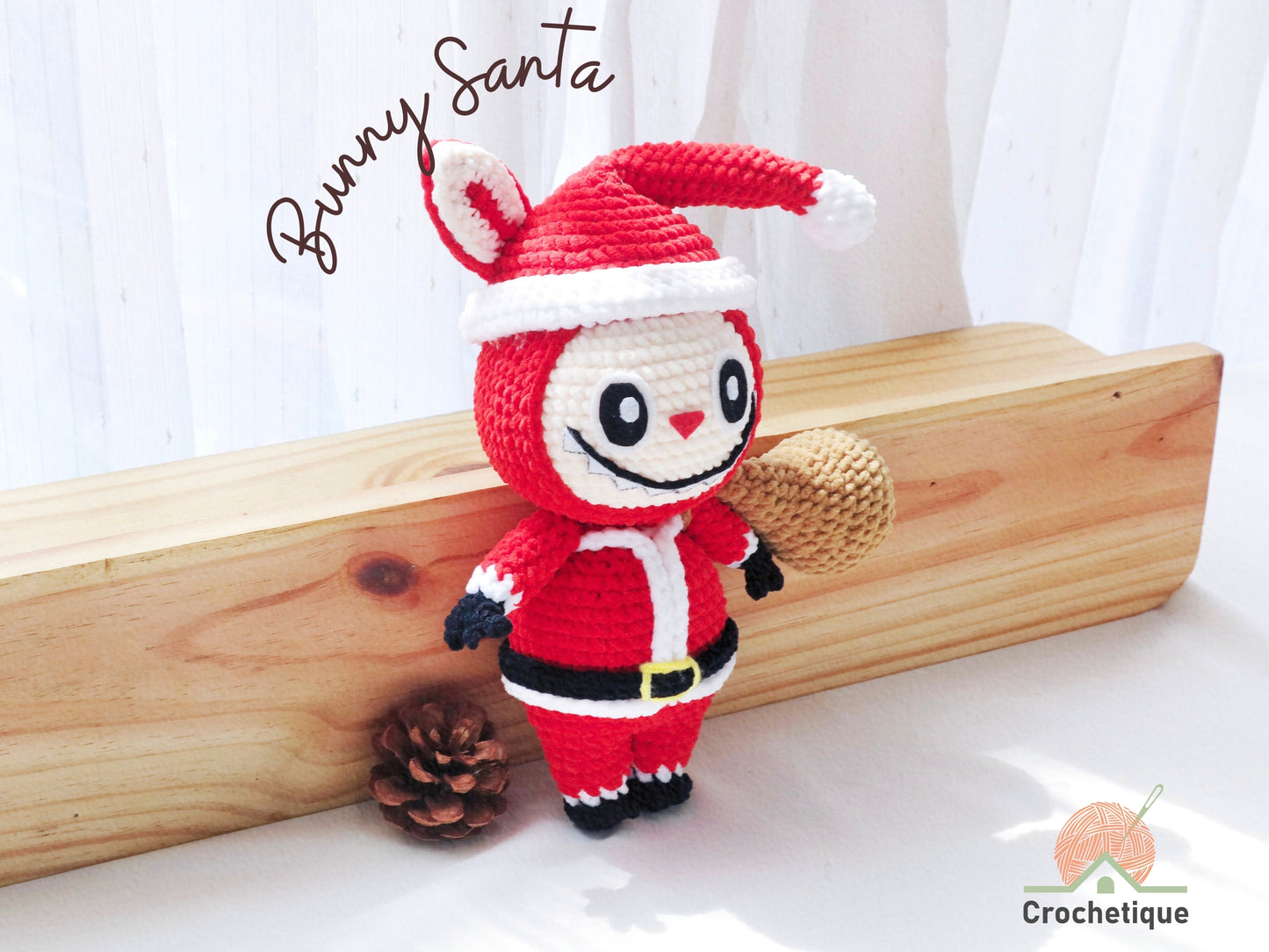 Santa Bunny Crochet Pattern, Christmas Amigurumi Bunny Crochet