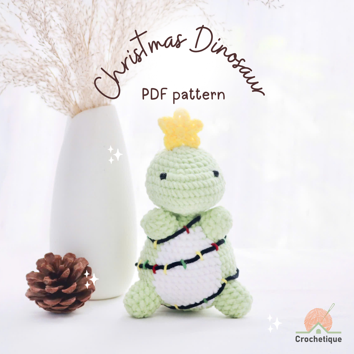 Christmas Baby Dinosaur Crochet Pattern 5 in 1 PDF