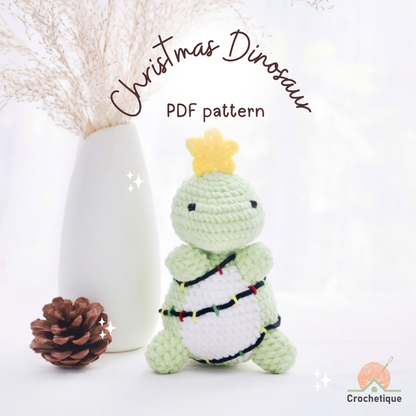 Christmas Baby Dinosaur Crochet Pattern 5 in 1 PDF