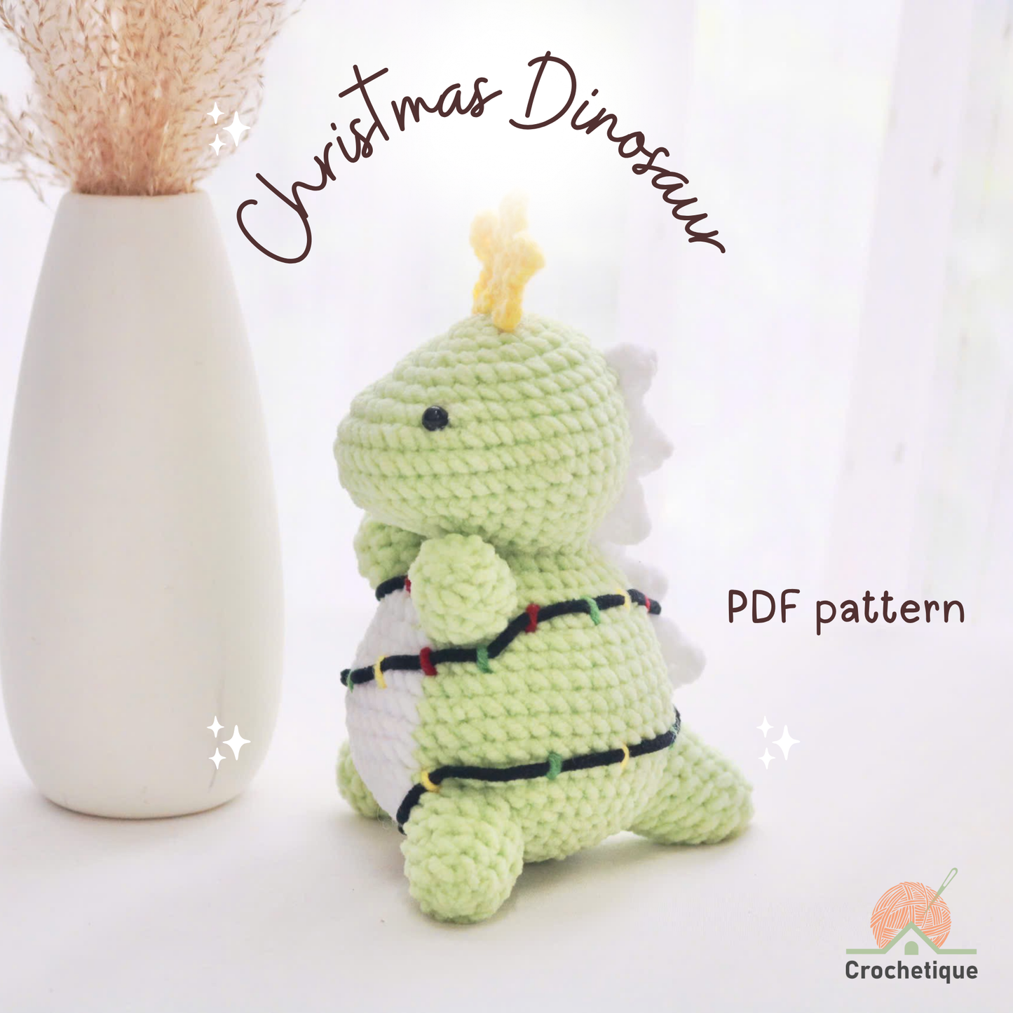 Christmas Baby Dinosaur Crochet Pattern 5 in 1 PDF