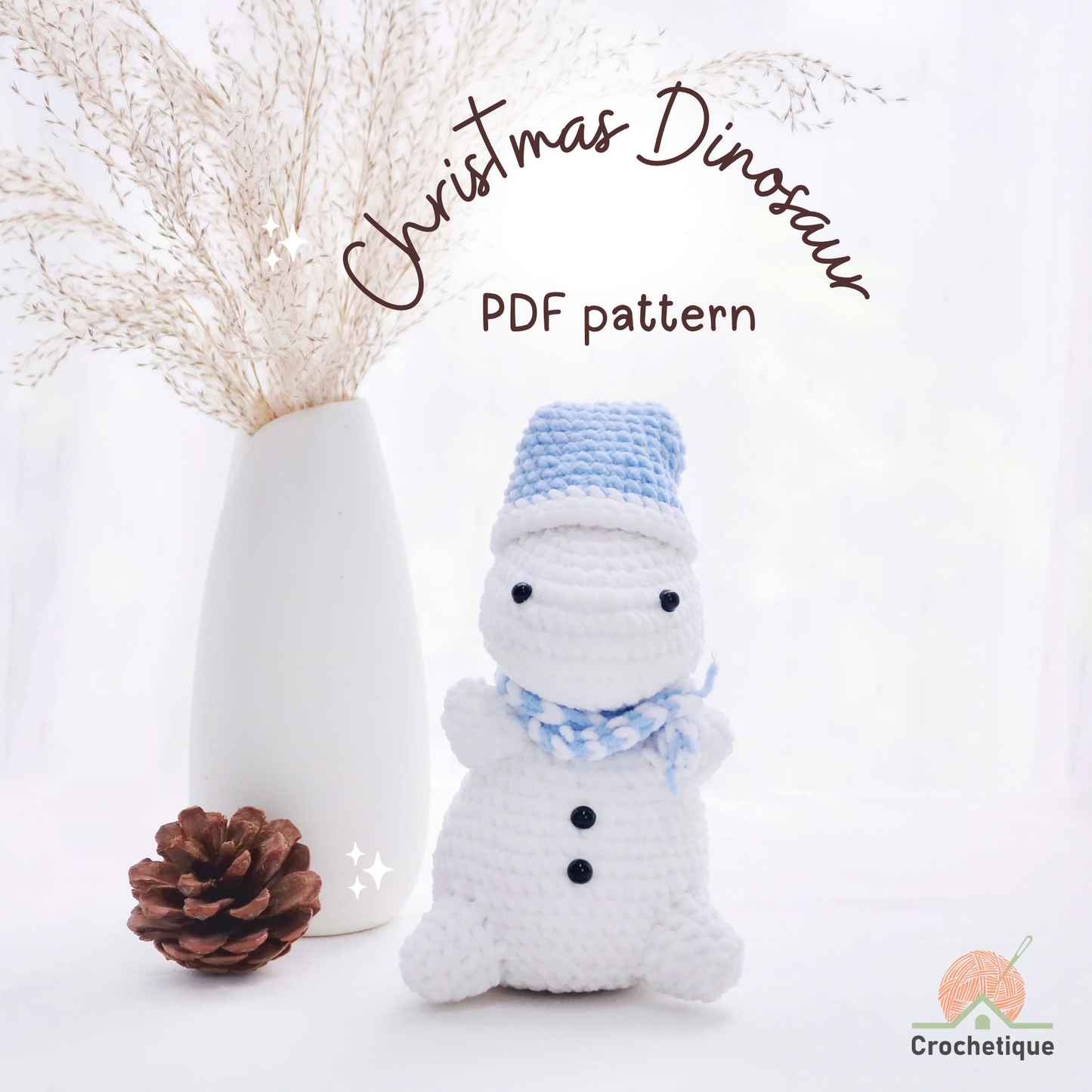 Christmas Baby Dinosaur Crochet Pattern 5 in 1 PDF