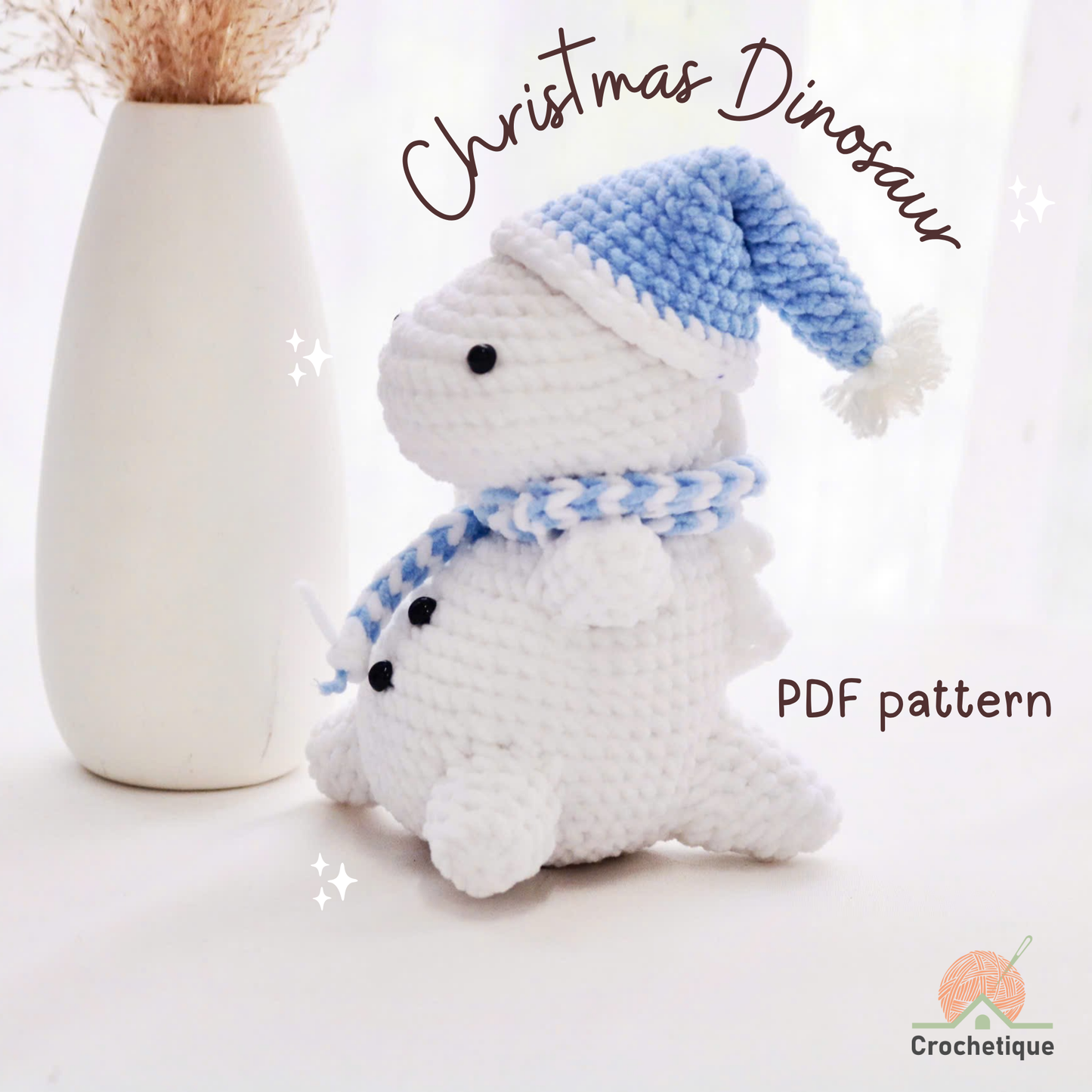 Christmas Baby Dinosaur Crochet Pattern 5 in 1 PDF