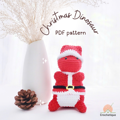Christmas Baby Dinosaur Crochet Pattern 5 in 1 PDF