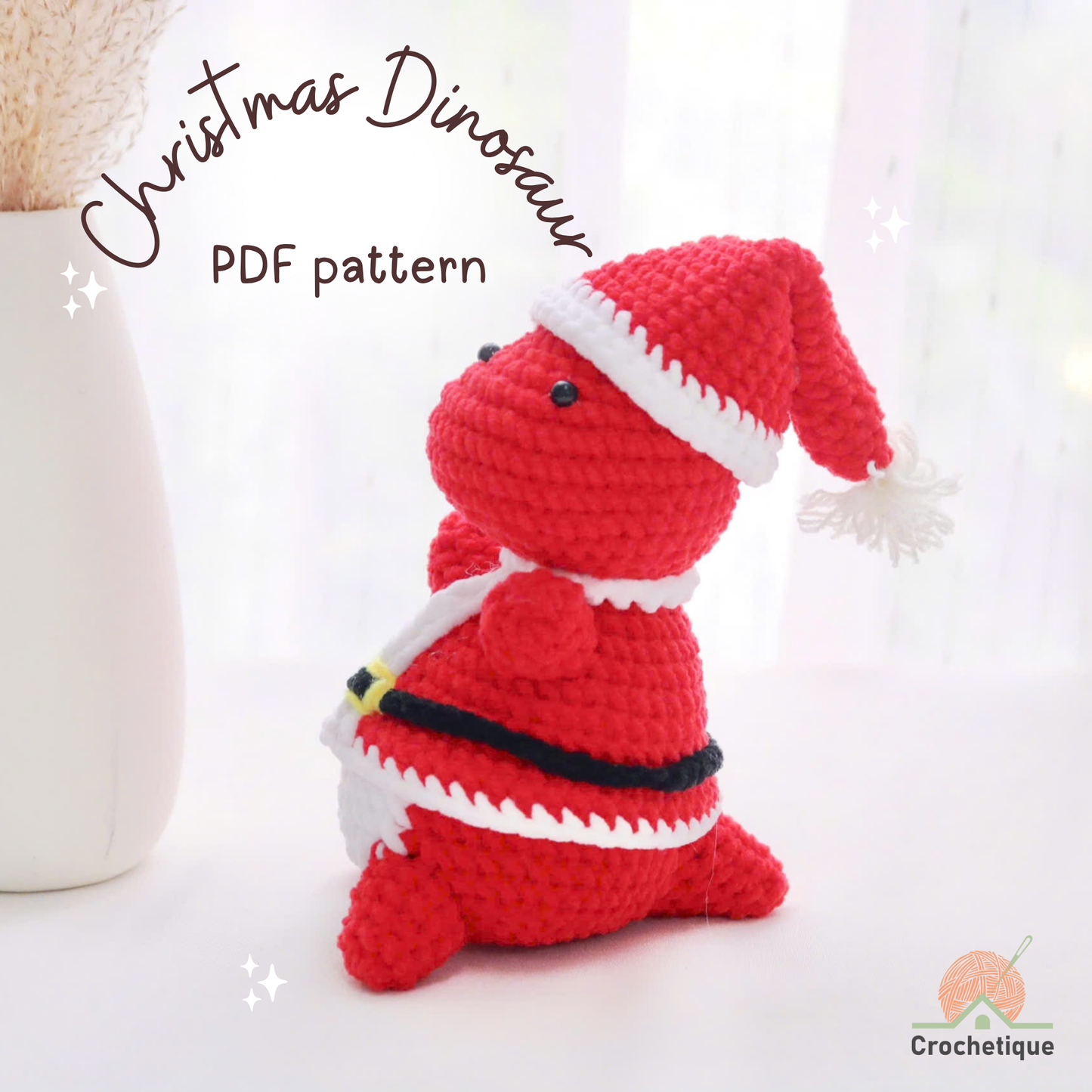 Christmas Baby Dinosaur Crochet Pattern 5 in 1 PDF