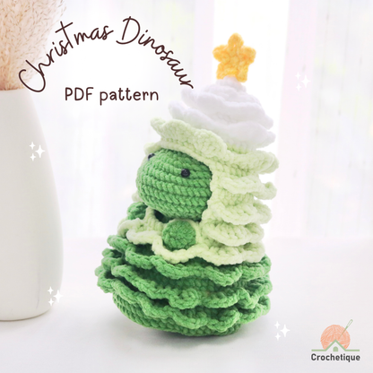 Christmas Baby Dinosaur Crochet Pattern 5 in 1 PDF