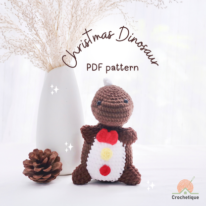 Christmas Baby Dinosaur Crochet Pattern 5 in 1 PDF