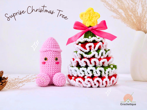 Surprise Christmas Tree Crochet Pattern, Festive Crochet Christmas Ornaments Ideas