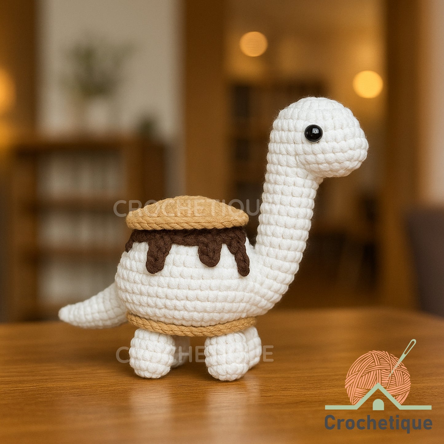 S'mores Brontosaurus Crochet Pattern