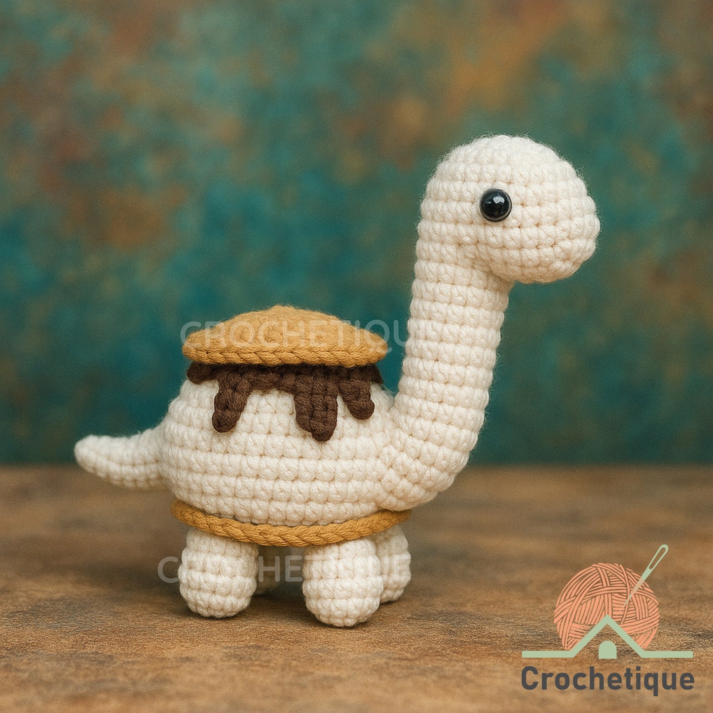 S'mores Brontosaurus Crochet Pattern