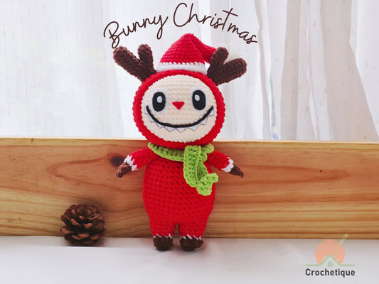 Santa Bunny – Reindeer Christmas Edition Crochet Pattern, Christmas Amigurumi Crochet Rabbit