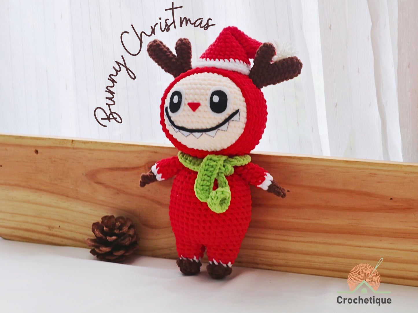Santa Bunny – Reindeer Christmas Edition Crochet Pattern, Christmas Amigurumi Crochet Rabbit
