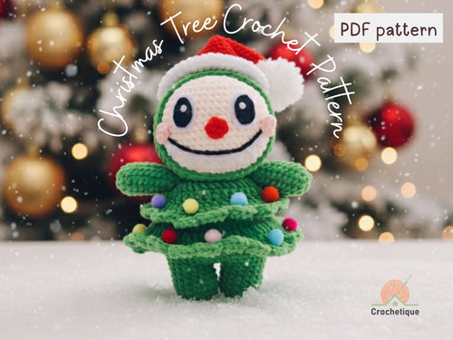 Christmas Tree Bunny Crochet Pattern, Cute Bunny Christmas Amigurumi