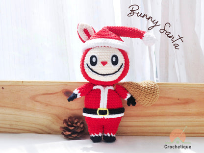 Bunny Christmas Crochet Pattern, 5 in 1 Christmas Amigurumi Rabbit