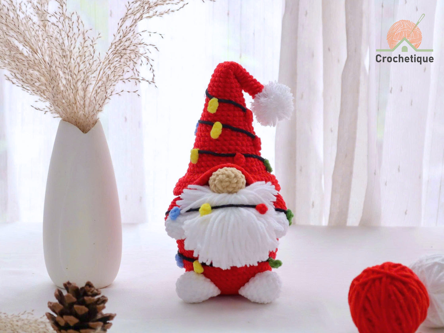 Christmas Gnome Crochet Patterns, Crochet 4 in 1 Gnome Amigurumi Pattern.