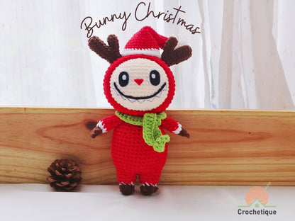 Bunny Christmas Crochet Pattern, 5 in 1 Christmas Amigurumi Rabbit