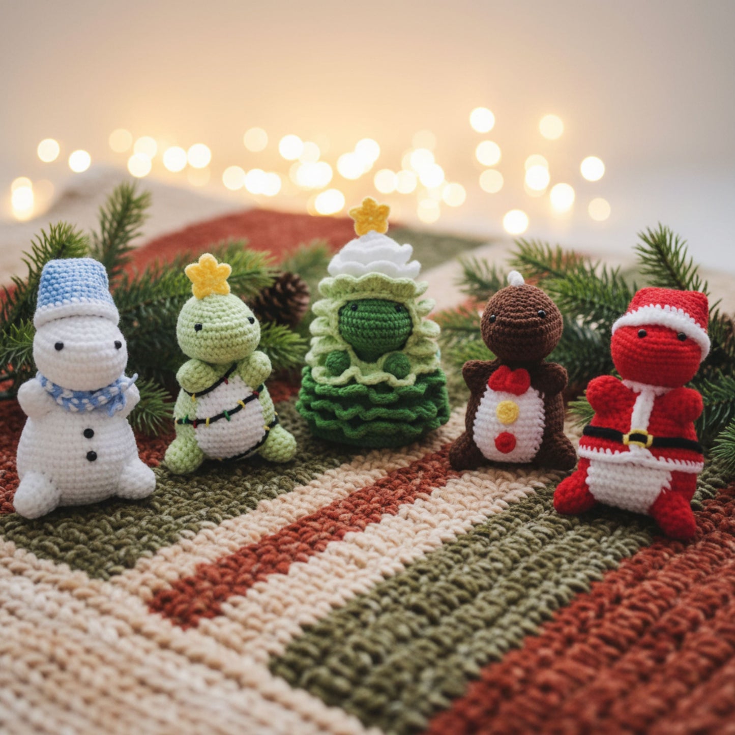 5 in 1 Christmas Dinosaur Pattern