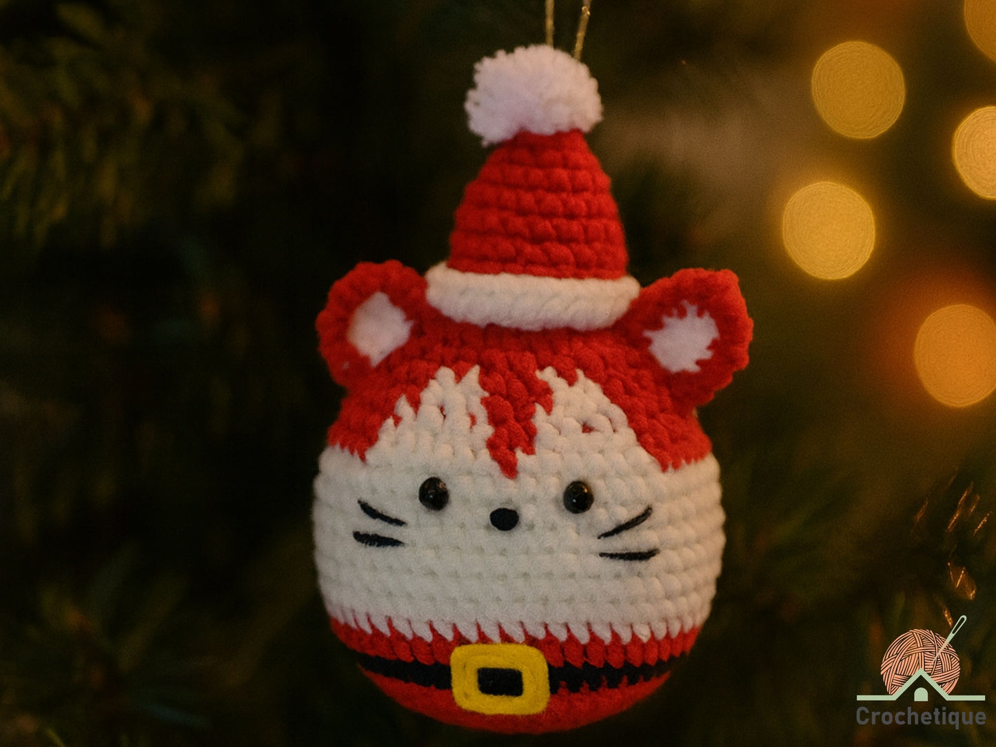 No Sew Santa Cat Amigurumi Crochet Pattern