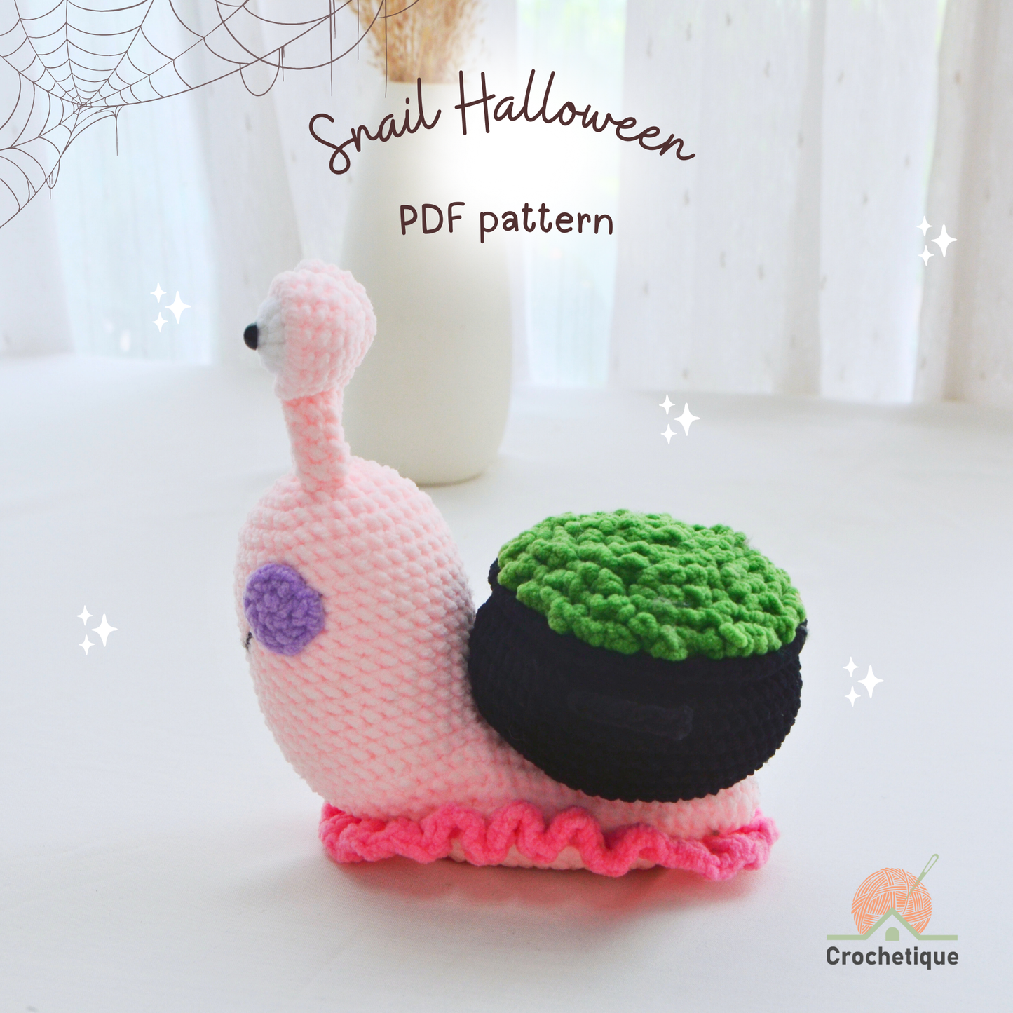Halloween Snail Crochet Pattern Bundle 4 in 1 PDF