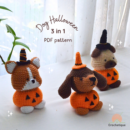 Halloween Dog Crochet Pattern Bundle 3 in 1 PDF