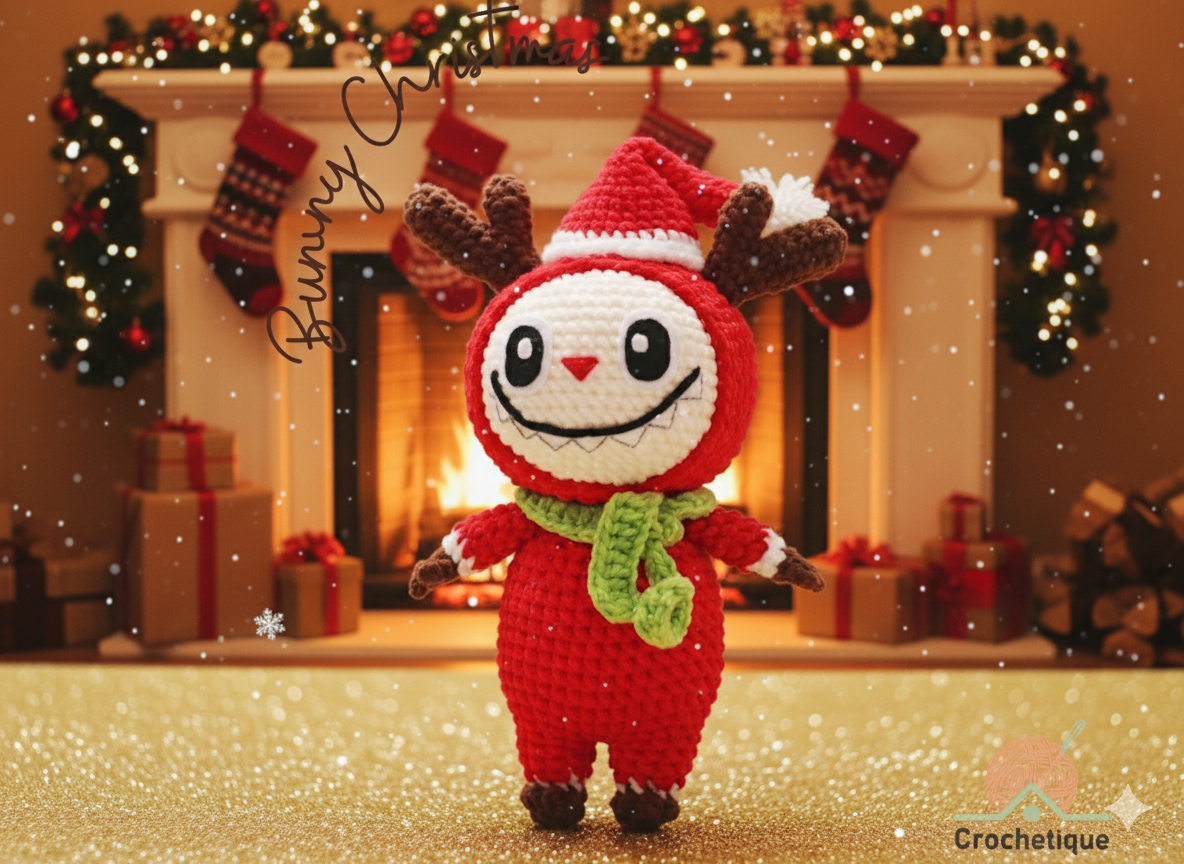 Santa Bunny – Reindeer Christmas Edition Crochet Pattern, Christmas Amigurumi Crochet Rabbit
