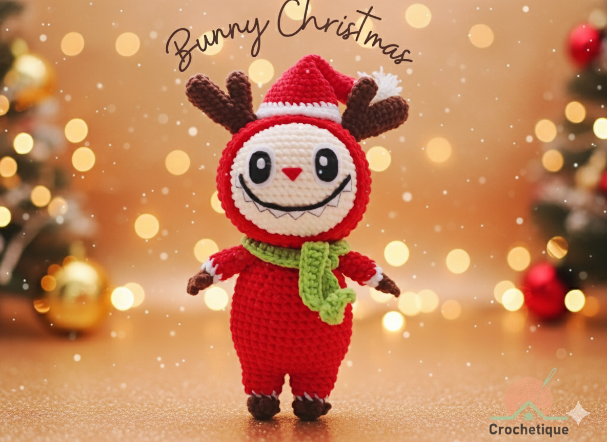 Santa Bunny – Reindeer Christmas Edition Crochet Pattern, Christmas Amigurumi Crochet Rabbit