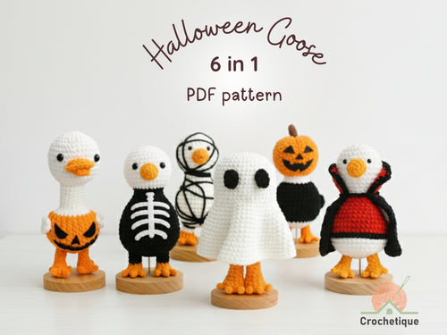 Halloween Goose Crochet Patterns, Crochet 6 in 1 Quirky Halloween Pattern